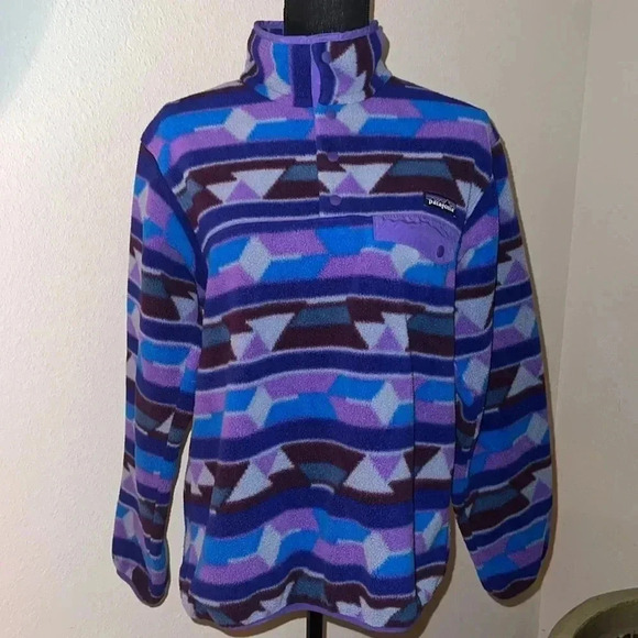 Patagonia Women’s Synchilla Snap-T Pullover Fleece MEDIUM Purple Jacket - Picture 3 of 16